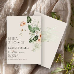 Convite Chá de Bebê Floral Verde Rosa Delicada