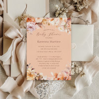 Chá de Bebê Floral Vintage Outono Pêssego