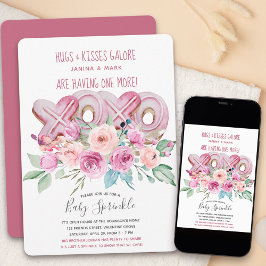 Convite Chá de Bebê Floral XOXO Meninas Lindas
