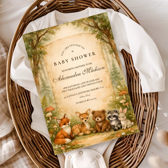 Convite Chá de Bebê Floresta Amiga (Criador carregado)