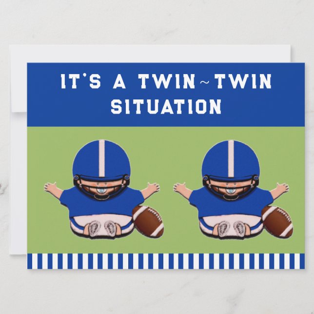 Convite Chá de Bebê Gêmeos Meninos (Frente)