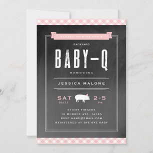 Convite Chá de Bebê Gingham Baby BBQ