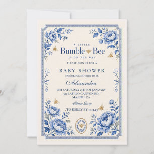 Convite Chá de Bebê Grandmillennial Bumble Bee