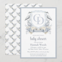 Convite Chá de Bebê Heron Interlocking Monogram