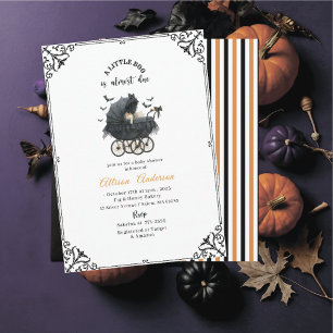 Convite Chá de Bebê Holloween Abóbora Pequeno Boo