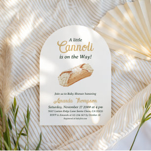 Convite Chá de Bebê Italiano Bege Neutro Cannoli