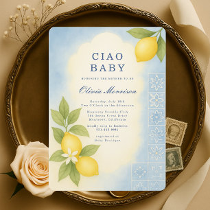 Convite Chá de Bebê Italiano Limões Ciao Baby