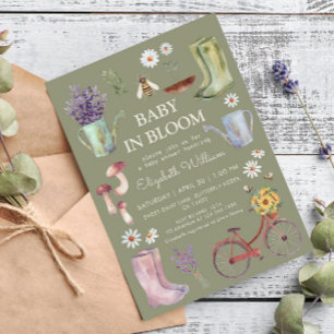 Convite Chá de Bebê Jardim Baby em Flor