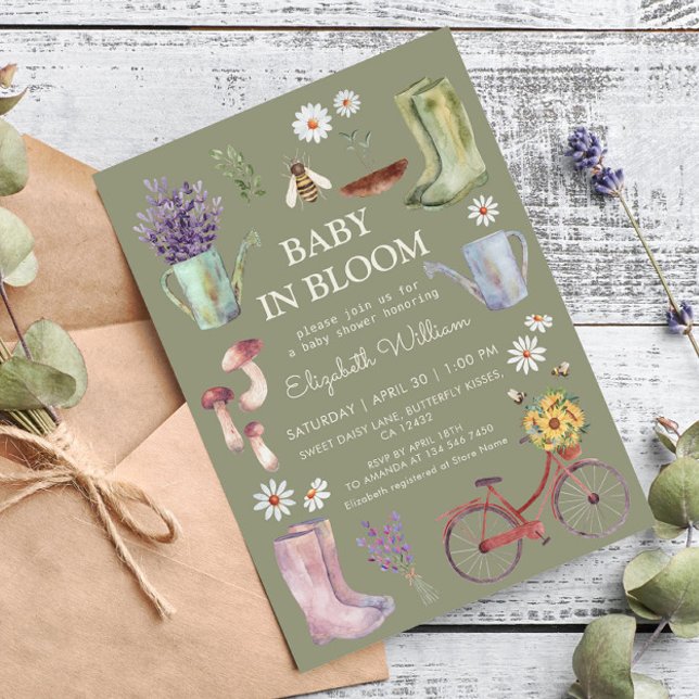 Convite Chá de Bebê Jardim Baby em Flor  (Criador carregado)