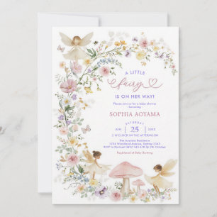 Convite Chá de Bebê Jardim das Fadas com Flores Silvestres