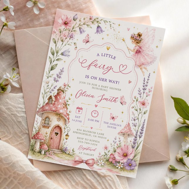 Convite Chá de Bebê Jardim das Fadas Meninas Florais (Criador carregado)