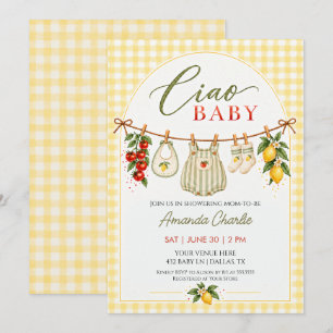 Convite Chá de Bebê Jardim Italiano Ciao Baby