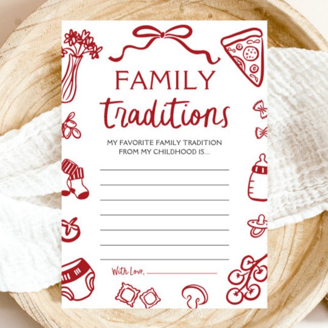 Convite Chá de Bebê: Jogo da Tradição Familiar "Mão Vermel (Red Hand Drawn Baby Shower Family Tradition Game)
