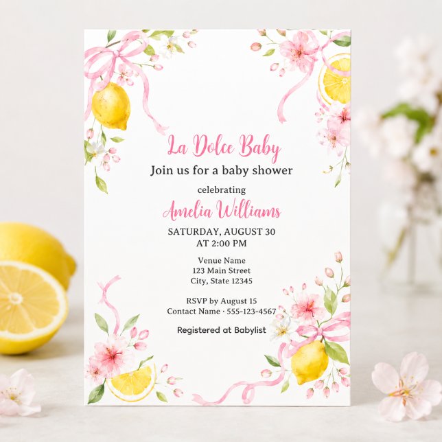 Convite Chá de Bebê La Dolce Baby Lemon (Criador carregado)