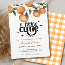Chá de Bebê Laranja Cítrica Little Cutie Aquarela