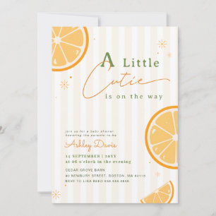 Convite Chá de Bebê Laranja Little Cutie de Verão