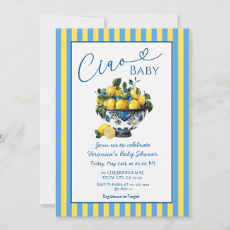 Convite Chá de Bebê Lemon Ciao Baby Italiano