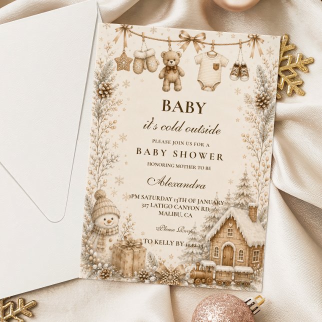 Convite Chá de Bebê Linha de Roupa Neutra (Criador carregado)