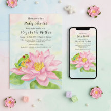 Chá de Bebê Lírio de Água Rosa & Rã de Árvore