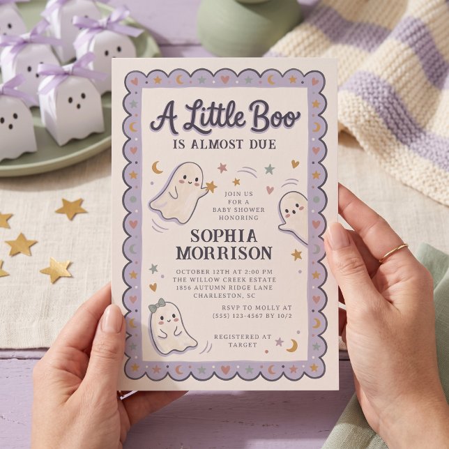 Convite Chá de Bebê Little Boo de Halloween (Criador carregado)