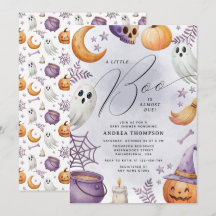 Chá de Bebê Little Boo Halloween em Aquarela