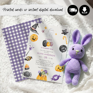 Convite Chá de Bebê Little Boo Quase Chegando no Halloween