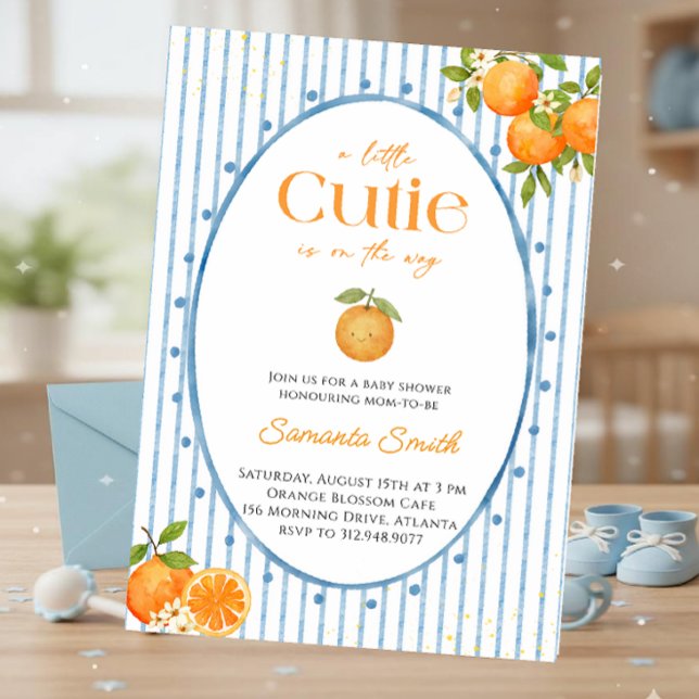 Convite Chá de Bebê Little Cutie Blue (Criador carregado)