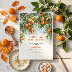 Convite Chá de Bebê Little Cutie Citrus Flor de Laranjeira