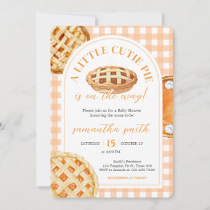 Convite Chá de Bebê Little Cutie Pie Gingham