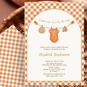 Convite Chá de Bebê Little Cutie Pie Gingham Corda de Roup