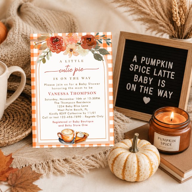 Convite Chá de Bebê Little Cutie Pie Pumpkin Spice Latte (Criador carregado)