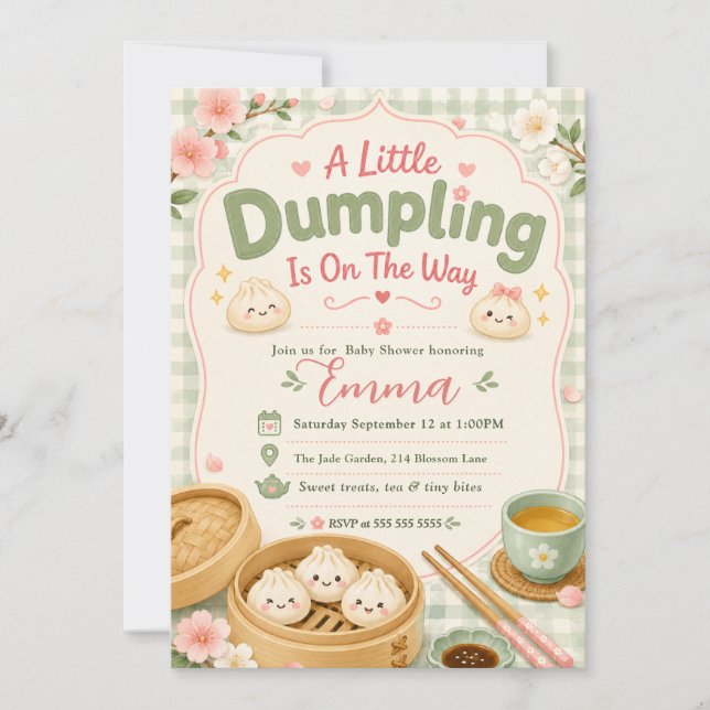 Convite Chá de Bebê Little Dumpling (Frente)