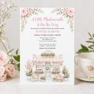 Convite Chá de Bebê Little Mademoiselle Café Parisiense
