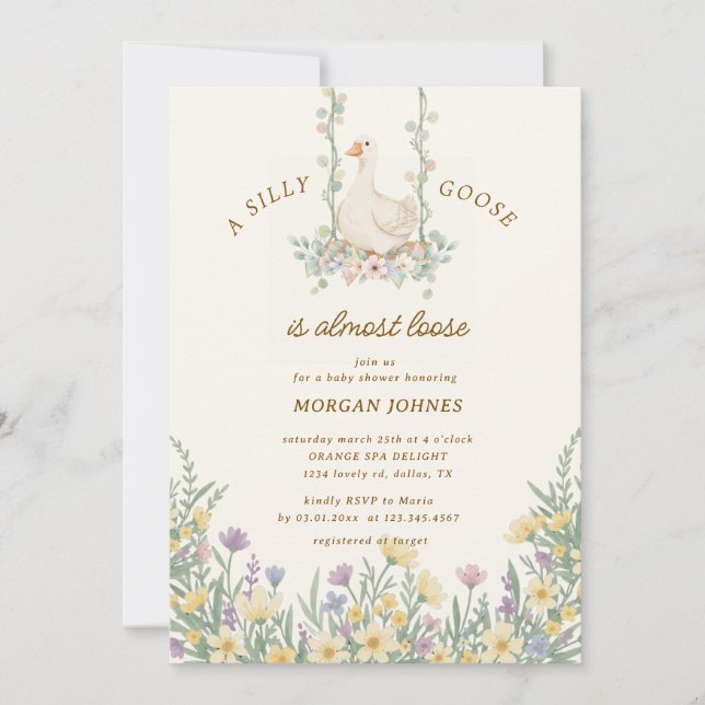 Convite Chá de Bebê Little Silly Goose (Frente)