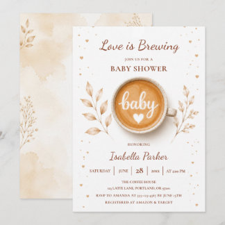 Convite Chá de Bebê Love Is Brewing Coffee