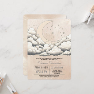 Convite Chá de Bebê Lua e Estrelas