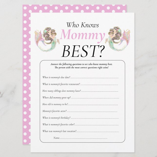 Convite Chá de Bebê Mãe Sereia Marrom Bebê Debaixo do Mar (Frente/Verso)