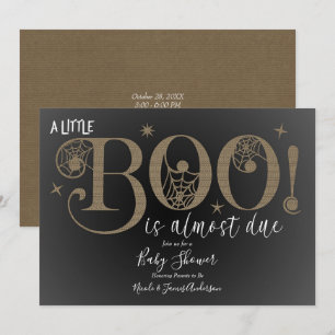 Convite Chá de Bebê Marrom Rústico Elegante BOO