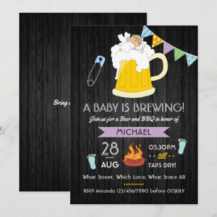 Convite Chá de Bebê Masculino Dadchelor Cerveja e Churrasc