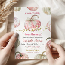 Chá de Bebê Menina Abóbora Rosa Pastel