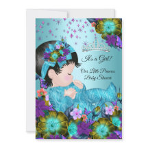 Chá de Bebê Menina Azul Turquesa Roxo Floral