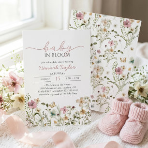 Convite Chá de Bebê Menina Baby in Bloom