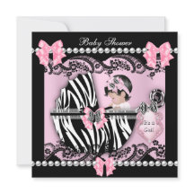 Chá de Bebê Menina Bebê Fofo Zebra Rosa Renda
