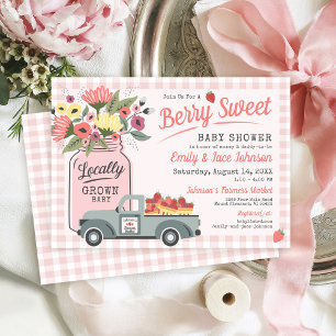 Convite Chá de Bebê Menina Berry Sweet Farmers Market