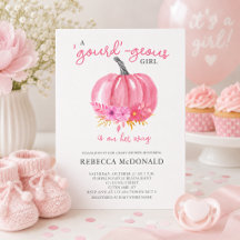 Chá de Bebê Menina Elegante Abóbora Rosa