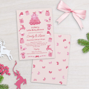 Convite Chá de Bebê Menina Merry Little Coquete com Laços