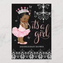 Chá de Bebê Menina Princesa Africano-Americana Dia