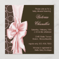 Chá de Bebê Menina Rosa e Marrom Elegante