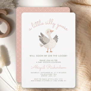 Convite Chá de Bebê Menina Rosa Silly Goose