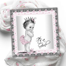 Chá de Bebê Menina Vintage Rosa e Cinza